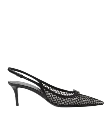 Logo Plaque Pointed Slingback Pumps
