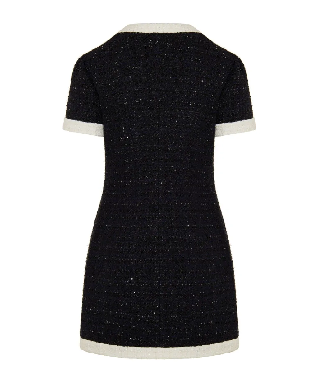 Sequin Embellished Tweed Mini Dress