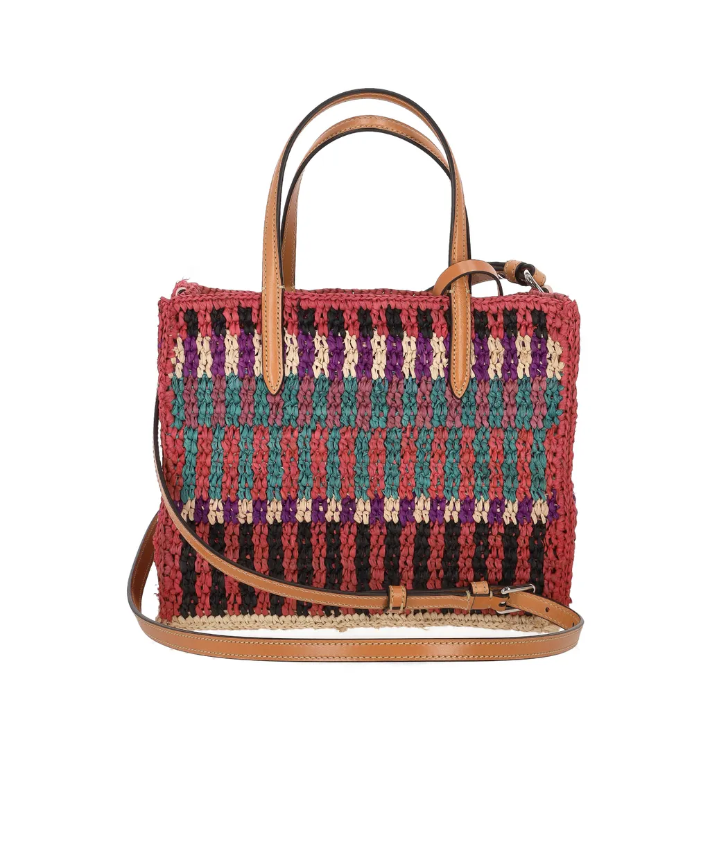 Vlogo Patch Striped Tote Bag