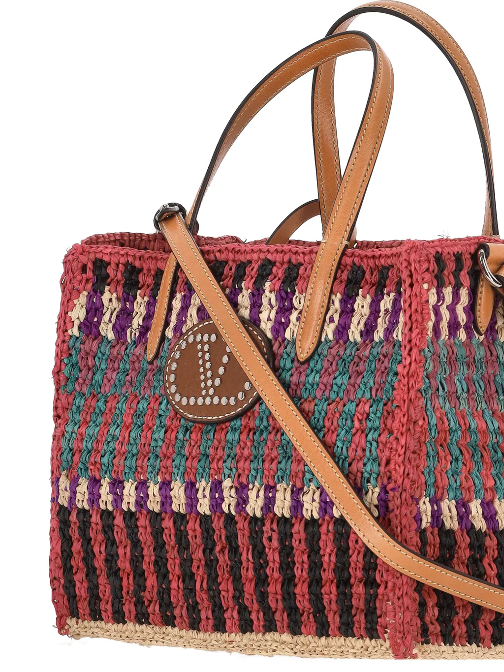 Vlogo Patch Striped Tote Bag