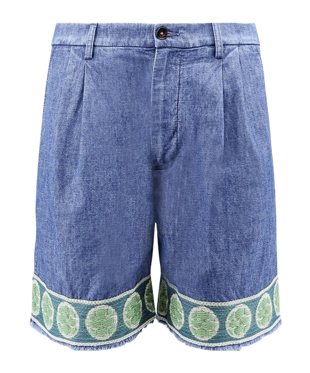 Frayed Edge Denim Bermuda Shorts
