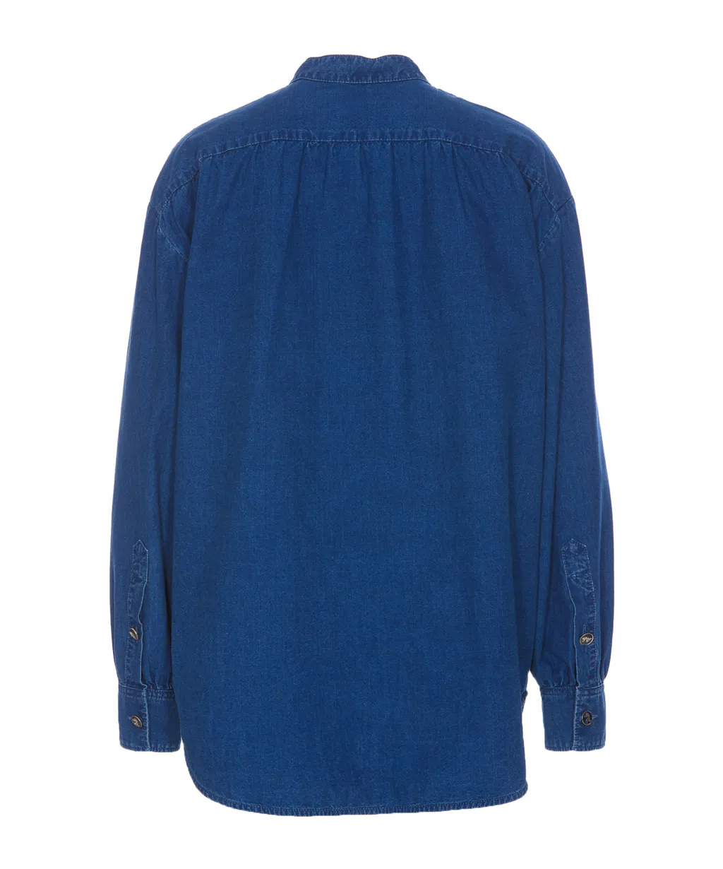 Ruffled Denim Shirt