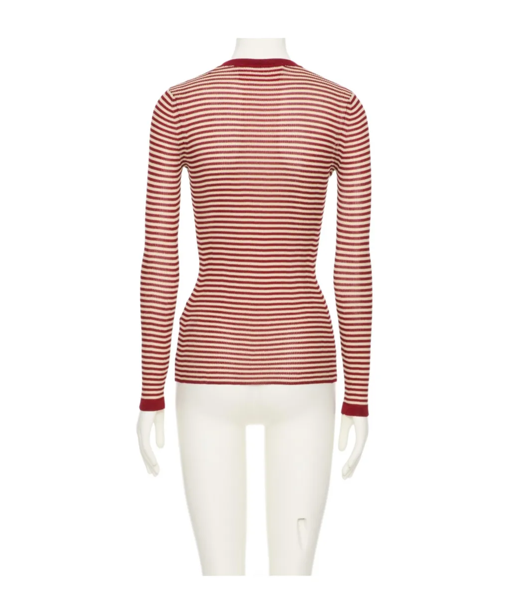 Striped Crewneck Knitted T-Shirt