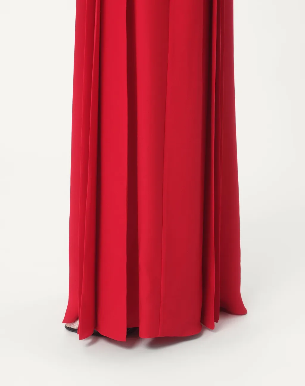 Gathered Long-Sleeved Georgette Gown