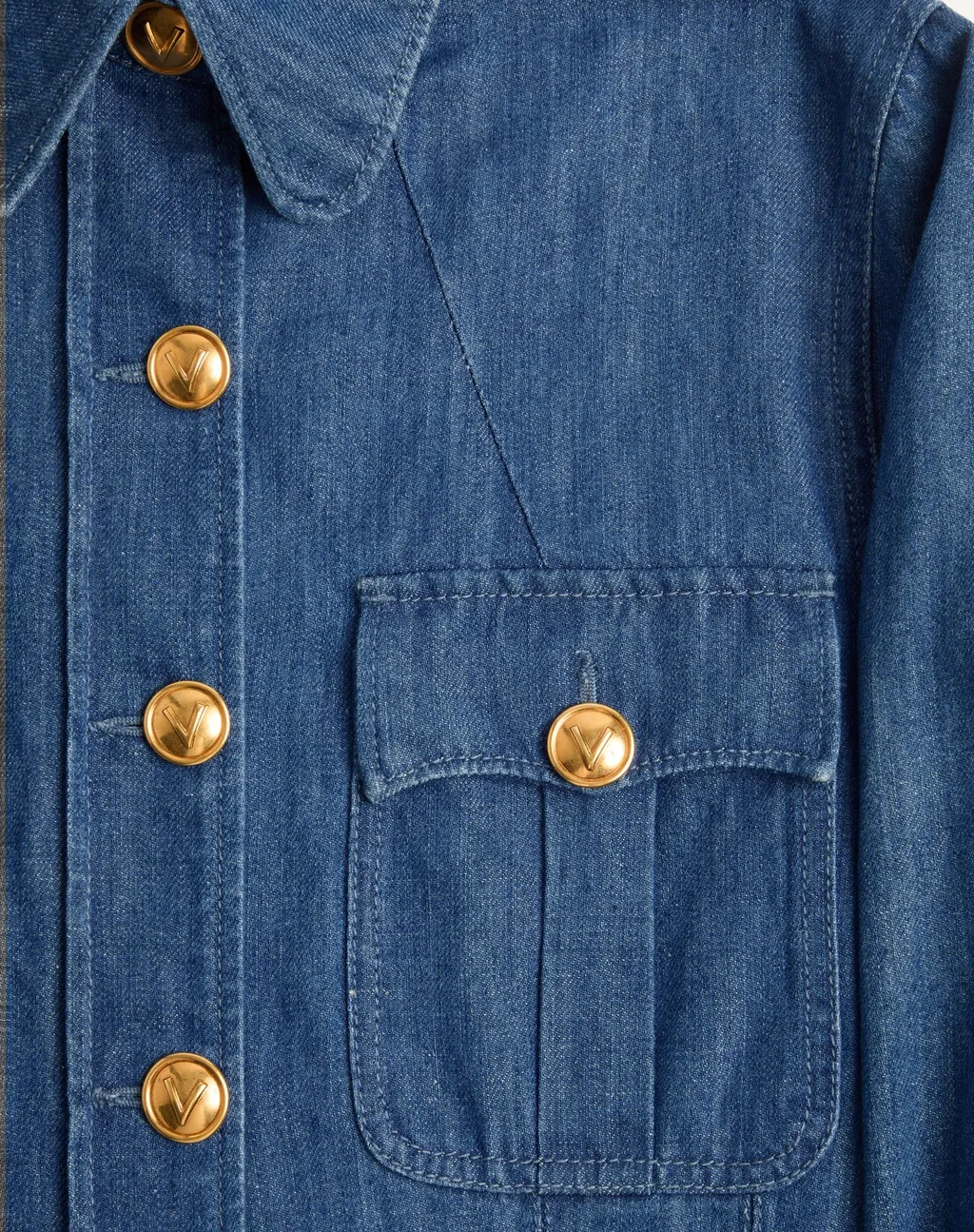 Sahariana Belted Waist Denim Jacket