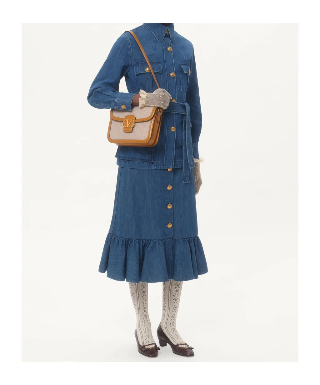 Sahariana Belted Waist Denim Jacket