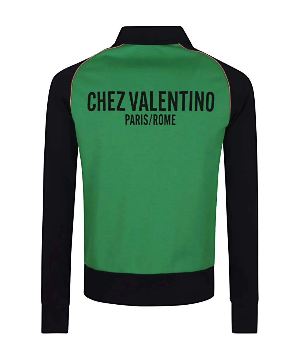 Zip-Up Color-Block Sweatshirt