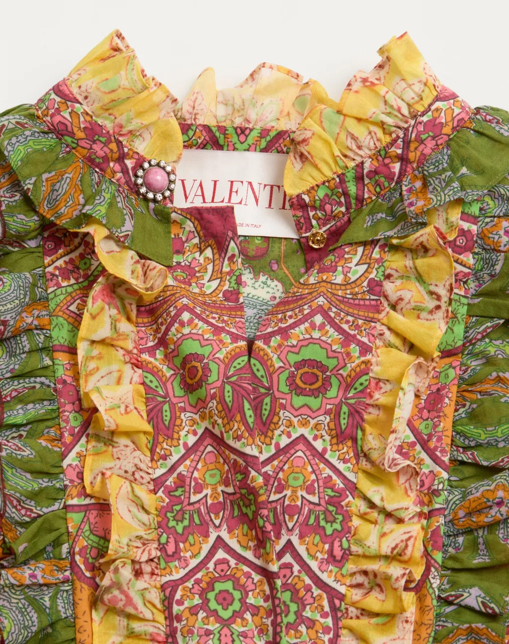 All-Over Patterned Ruffled Dress