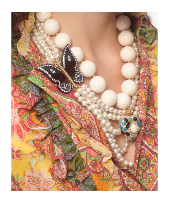 All-Over Patterned Ruffled Dress
