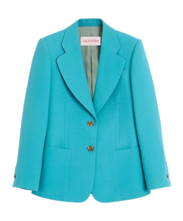 Crepe Couture Single-Breasted Blazer
