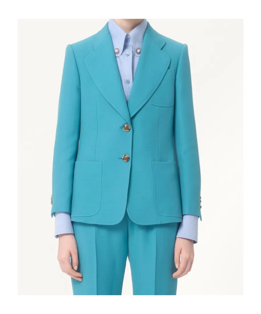 Crepe Couture Single-Breasted Blazer