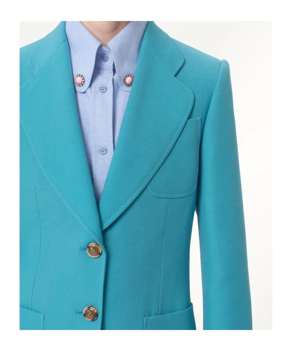 Crepe Couture Single-Breasted Blazer