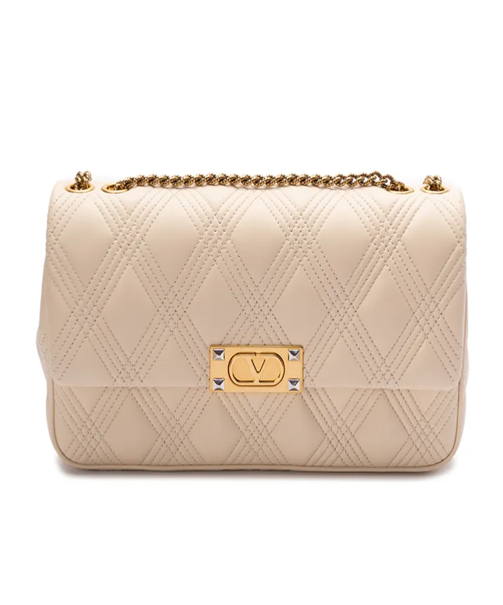 Garavani Rockstud Foldover Top Quilted Shoulder Bag