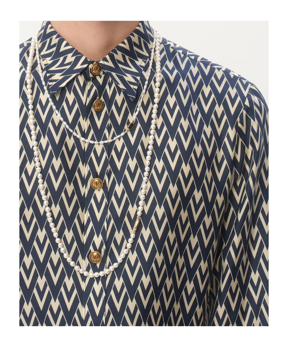 Curved Hem Button-Up Shirt
