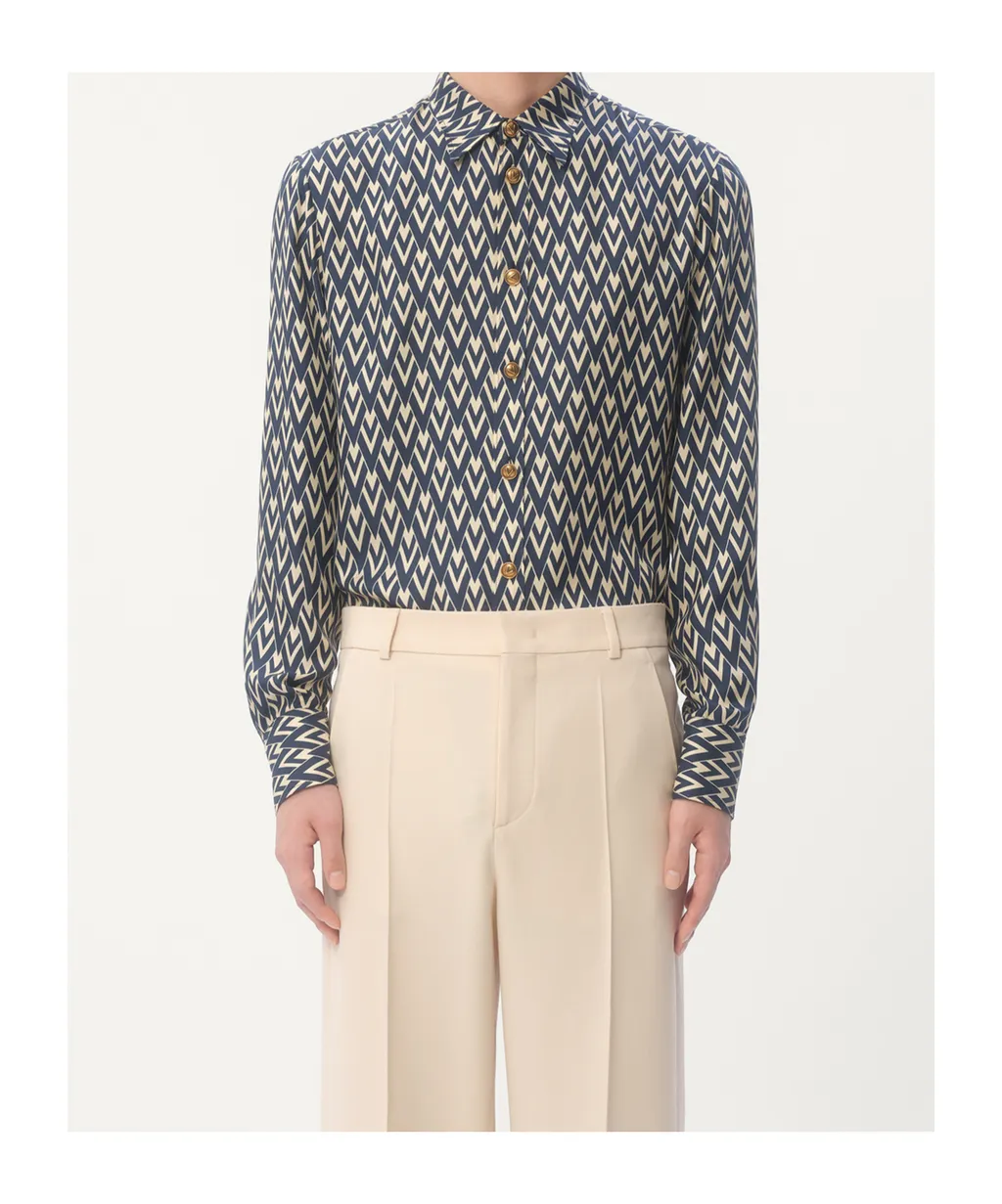 Curved Hem Button-Up Shirt