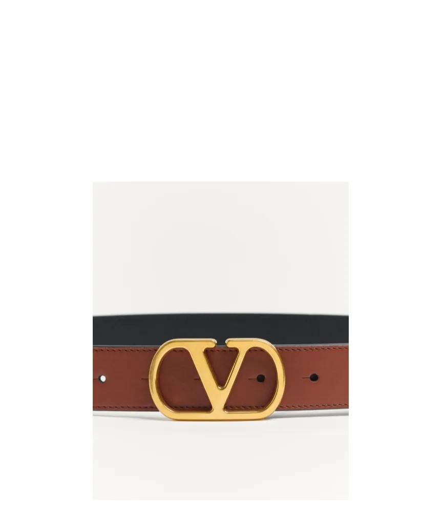 Vlogo Signature Belt In Shiny Calfskin 30 Mm