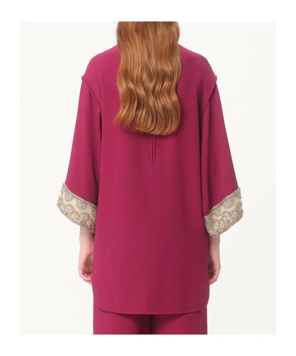 Embellished Crewneck Blouse
