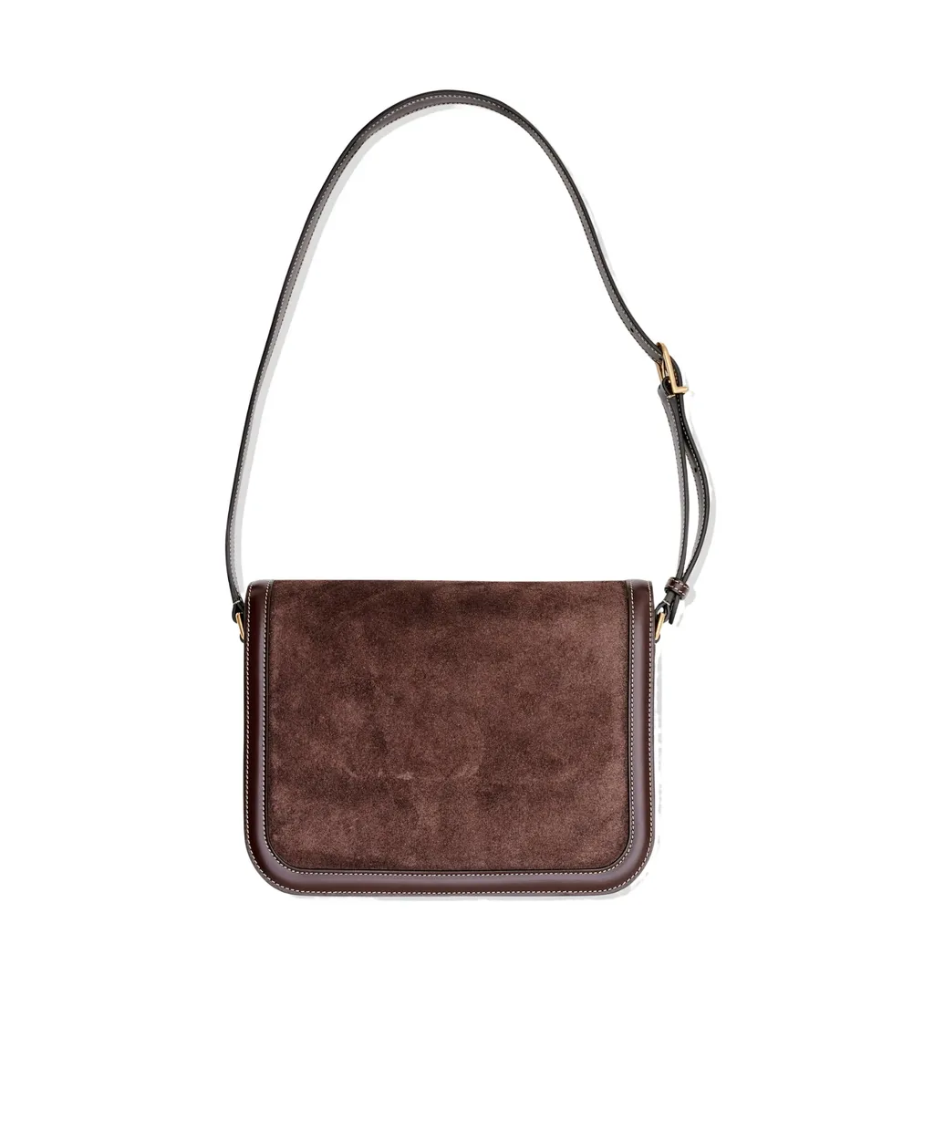 Vlogo Plaque Foldover Top Shoulder Bag