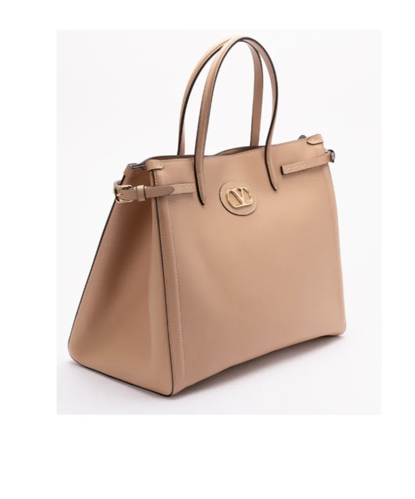 Vlogo Plaque Medium Top Handle Bag