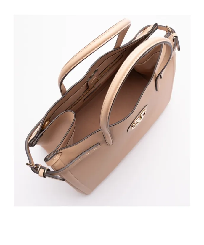 Vlogo Plaque Medium Top Handle Bag