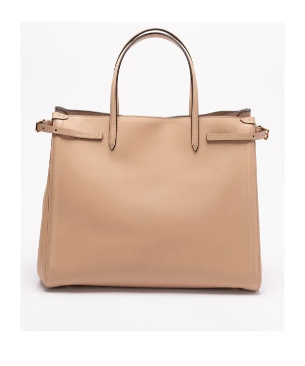 Vlogo Plaque Medium Top Handle Bag