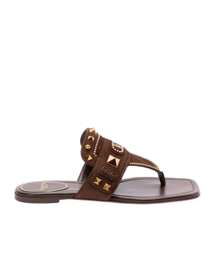 Stud-Embellished Squared-Toe Sandals