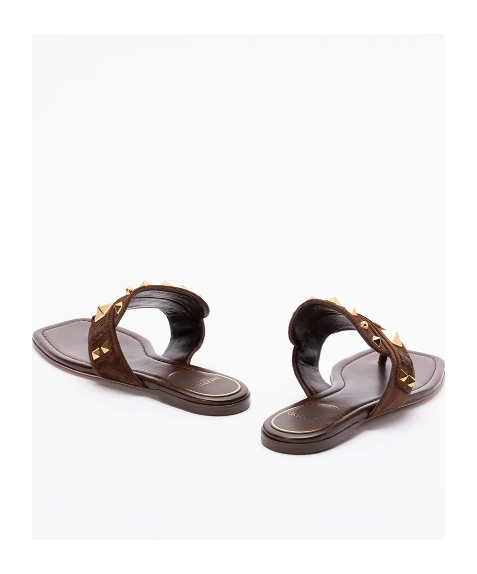 Stud-Embellished Squared-Toe Sandals