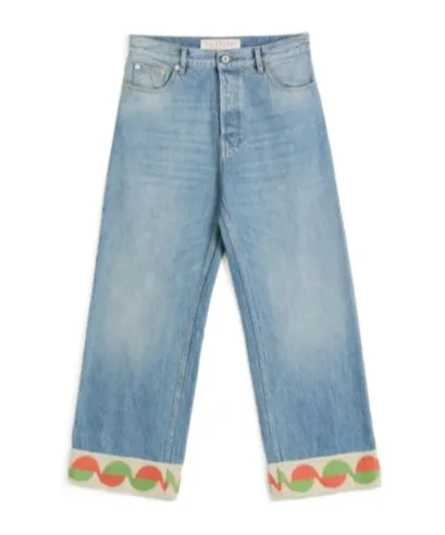 Logo Patch Wide Leg Jeans
