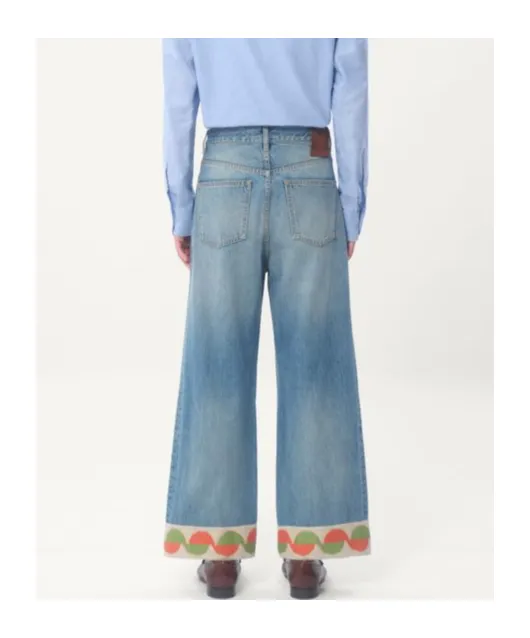 Logo Patch Wide Leg Jeans