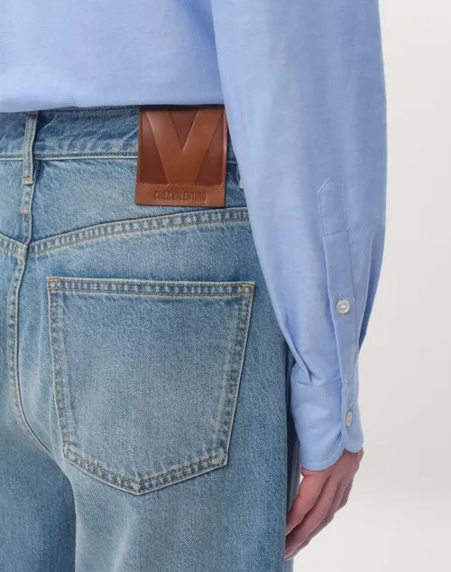 Logo Patch Wide Leg Jeans