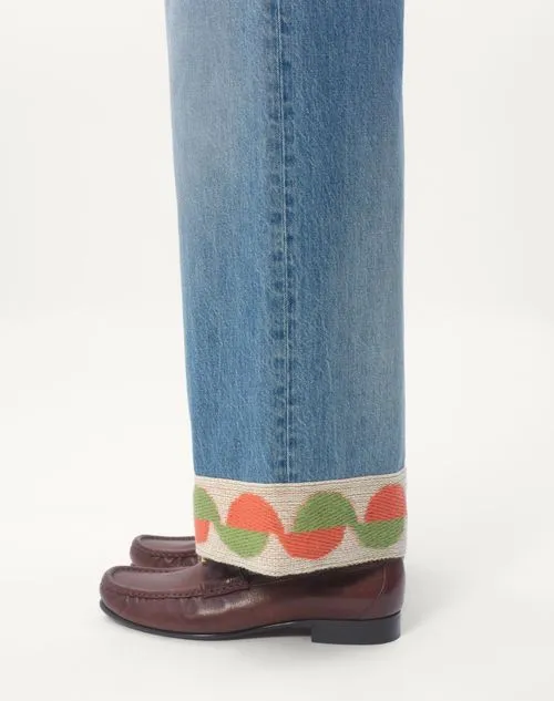 Logo Patch Wide Leg Jeans