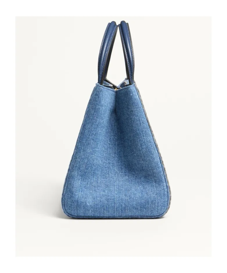 Alltime Logo Plaque Medium Denim Tote Bag