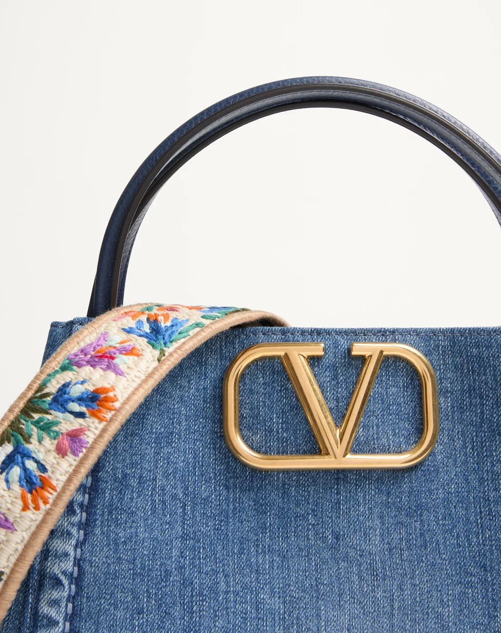 Alltime Logo Plaque Medium Denim Tote Bag