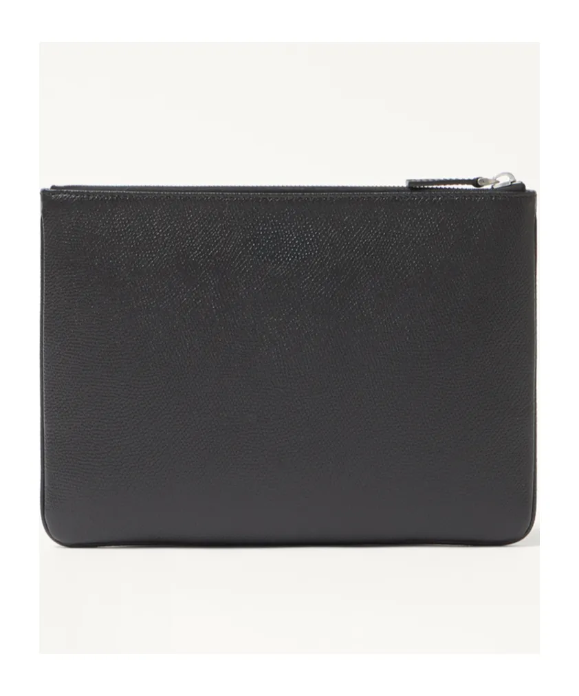 Vlogo Plaque Zip-Up Clutch Bag