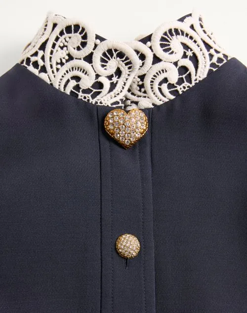 Lace Detailed Button-Up Dress