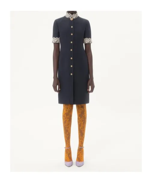 Lace Detailed Button-Up Dress