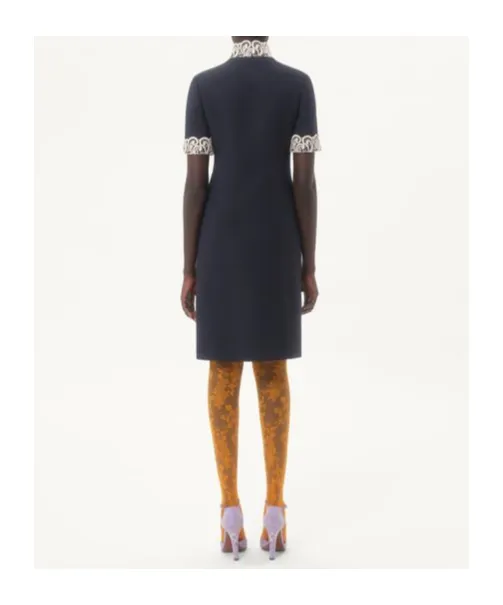 Lace Detailed Button-Up Dress