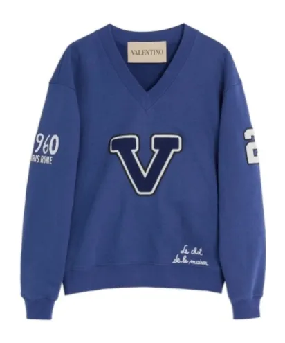 Logo Printed V-Neck Sweatshirt