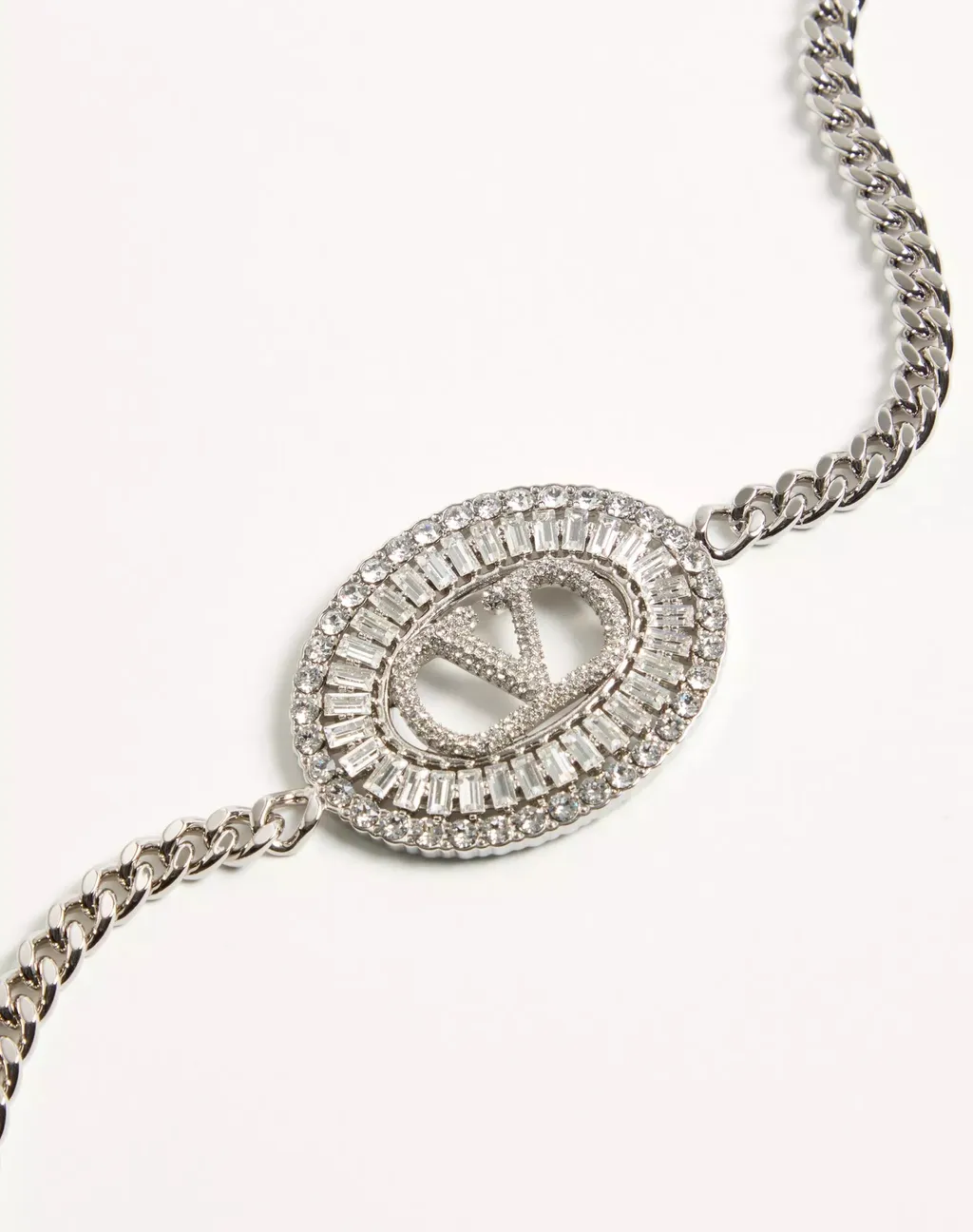 Vlogo Signature Chain Belt With Crystals