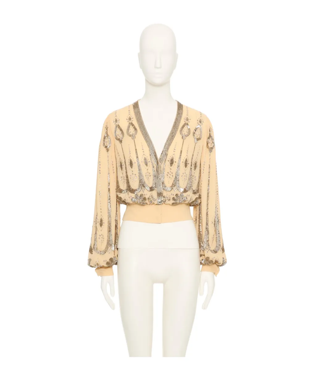 Long-Sleeved V-Neck Top