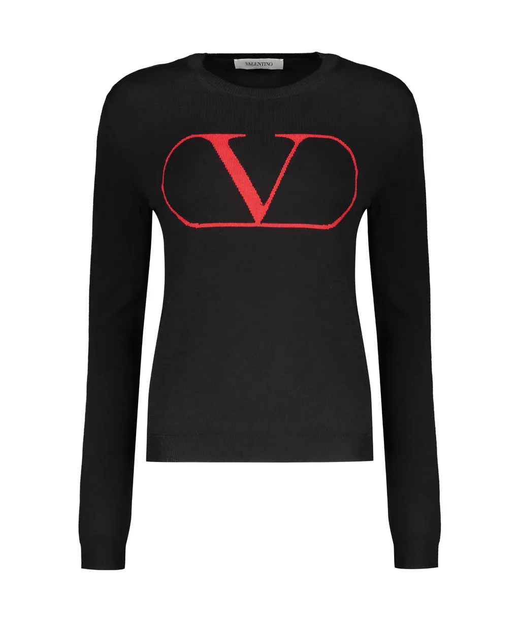 Intarsia-Knit Logo Jumper