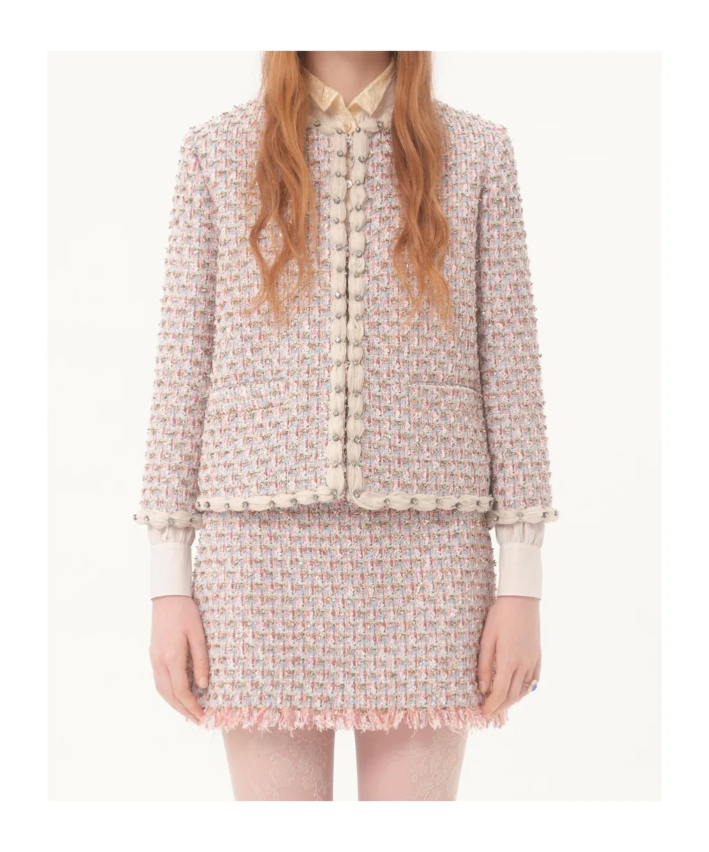 Embroidered Tweed Jacket