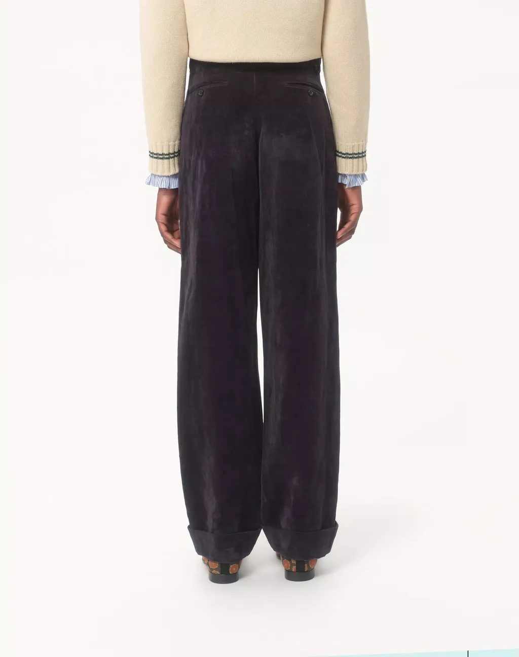 Straight Fit Velvet Trousers