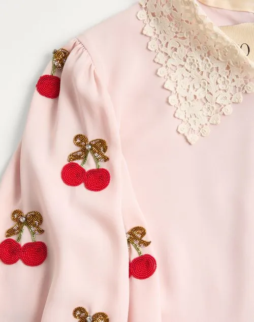 Ruffled Hem Long-Sleeved Dress