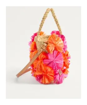 Vlogo Plaque Floral Embellished Tote Bag
