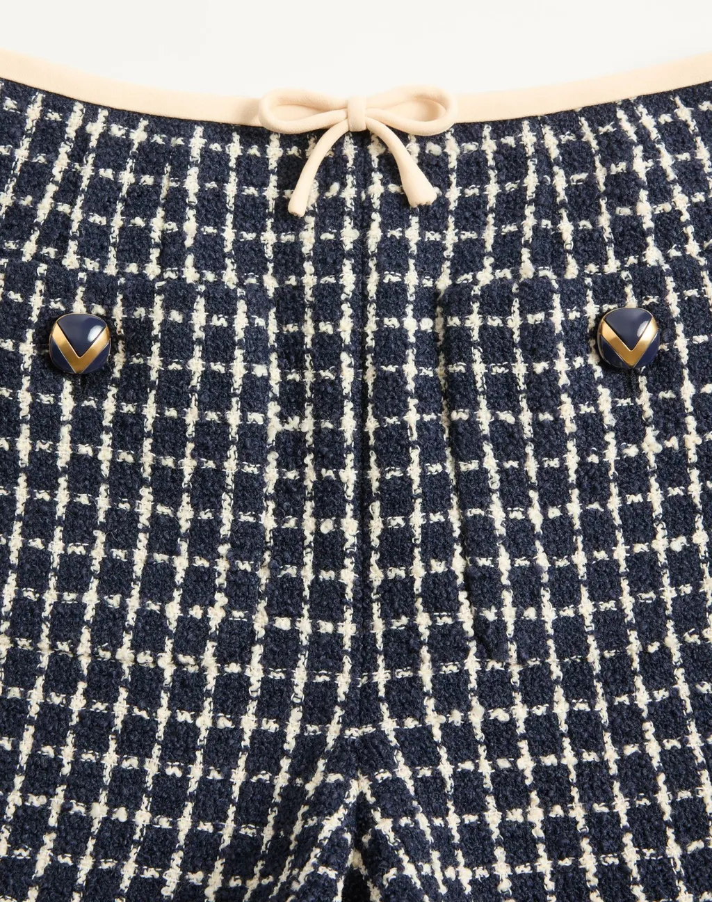 Bow Detailed Checked Shorts