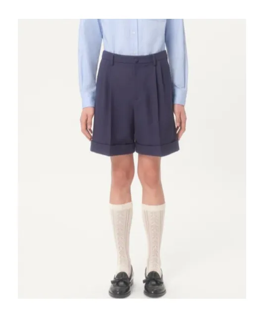 Cuffed Wool Bermuda Shorts