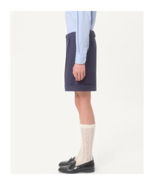 Cuffed Wool Bermuda Shorts