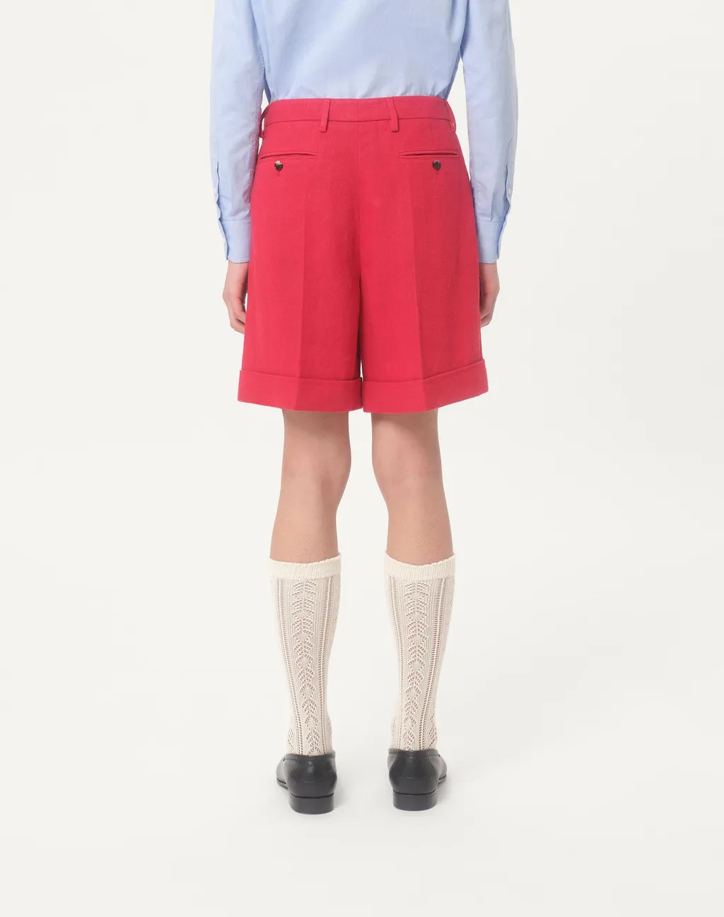 Cuffed Linen Bermuda Shorts