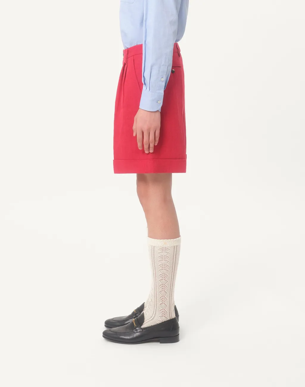 Cuffed Linen Bermuda Shorts